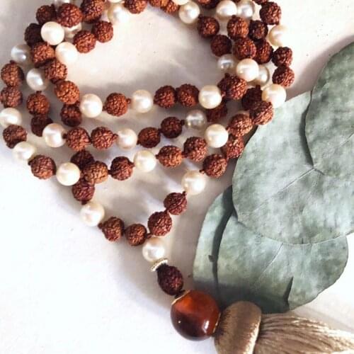 Necklace japamala gold beads