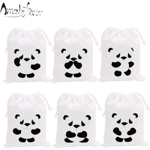 Animals Theme Party Bags Candy Bags Gift Bags Panda Animal Decorations Baby Shower kids Event Birthday Party Container Supplies