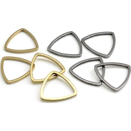10 20pcs Triangle Shape Charms Stainless Steel Gold Plated Bracelet Connectors Earrings Findings DIY Jewelry Making Accessories