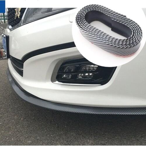 2.5m car bumper lip protector carbon fiber rubber strip for Chevrolet Cruze TRAX Aveo Lova Sail EPICA Captiva Malibu Volt