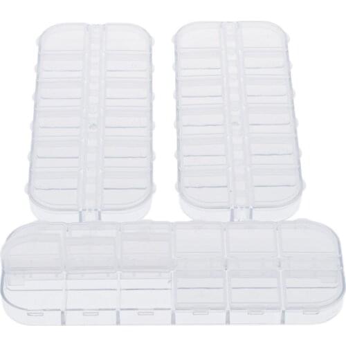 12 Girds 3 Pieces Clear Storage Box Jewelry Nail Tips Bead Small Things Case