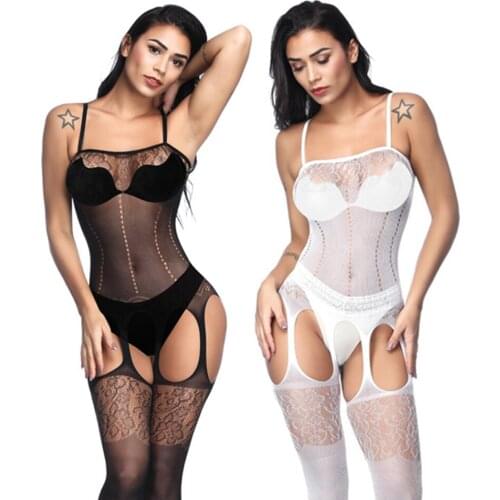 Sexy Open Crotch Bodystocking Women Costumes catsuit underwear Erotic Teddy Lingerie Crotchless BabyDoll lingerie porno for sex