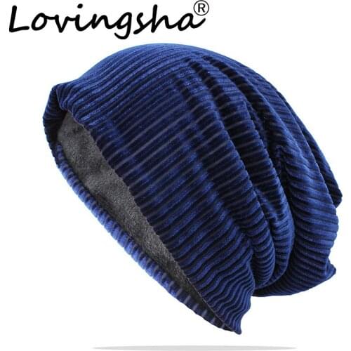 LOVINGSHA Skullies Beanies For Women Accessories Men Warm Winter Hat Fashion Design Unisex High Quality Ladies Elastic Cap HT148