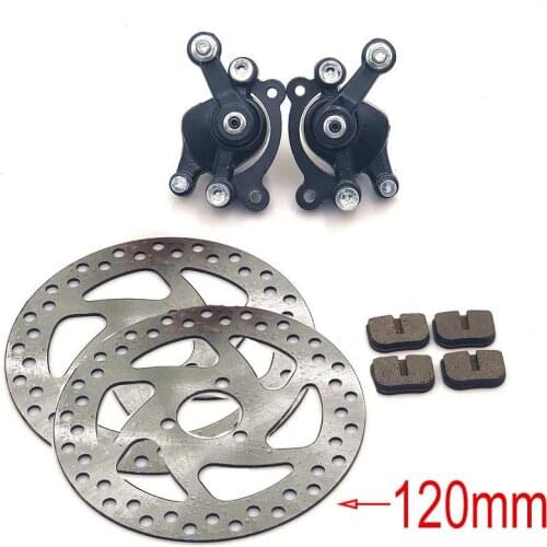 49CC Brake Disc Plate Gas Mini Dirt Bike Rear Disc Brake Caliper Kit 120mm and Friction Plate Rotors Electric Scooter ATV