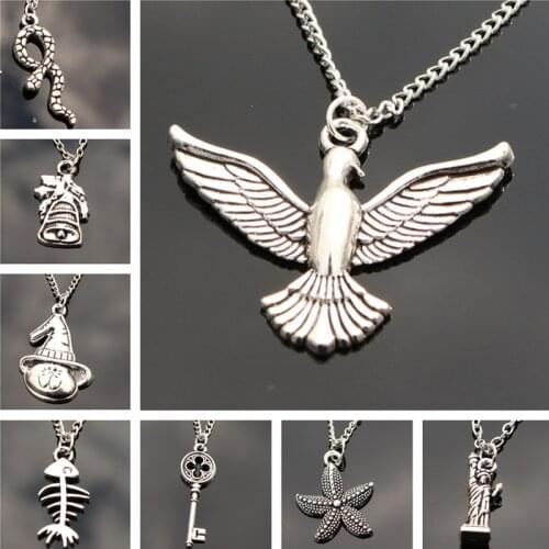 Fashion Pendants Necklace Chain Women Jewelry Accessories Retro Key Snake Birds Collares Collier One Direction Christmas Gift