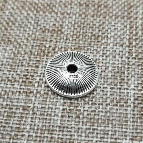 925 Sterling Silver Round Bead Caps 15mm for Bracelet Spacer
