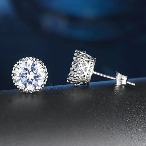 ZHOUYANG Classic Crown princess Cubic Zirconia Silver Color Stud Earrings Fashion Wedding Party Jewelry ZYE848