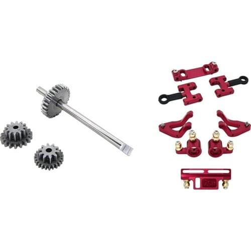 1 Set Metal Upper Lower Swing Arm Steering Cup Knuckle & 1 Set Steel Transmission Gearbox Gear