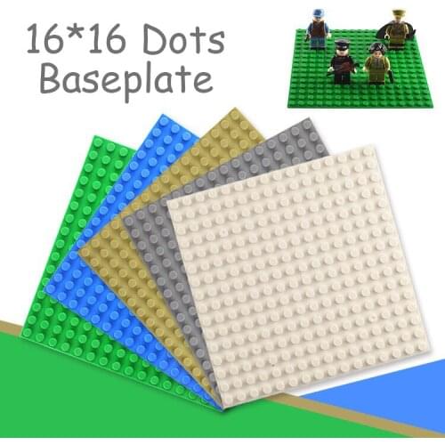 16*16 Dots Baseplate Building Blocks Stacking Bricks Hobbies Compatible Major Brand Kids Toys Early Learning MOC Education Gifts