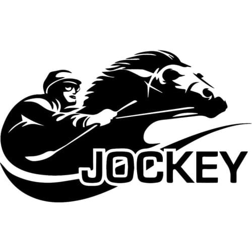 17.8CM*10.9CM Vinyl Decal Sticker - Horse Racing Jockey Rider Car Truck JDM Funny Car Sticker Decoration Black Sliver C8-1127