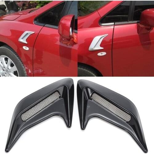 2PCS Car Auto Decorative Air Flow Vent Hood Vent Bonnet Universal Black
