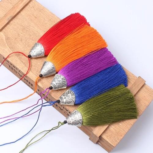 2pcs/lot 8cm fish mouth cap Silk Tassel fringe sewing bang tassel trim key tassels for DIY Embellish curtain accessories parts