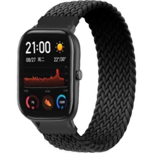 20mm/22mm Braided Solo Loop Bracelet For Amazfit Neo GTS 2/2e/GTS 2 Mini/GTR 2/2e/For Amazfit stratos 2/3 Bip Strap Accessories