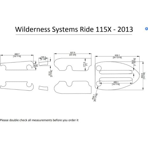 2013 Wilderness Systems Ride 115X Kayak Boat EVA Decking Mat Pads Kit 1/4"