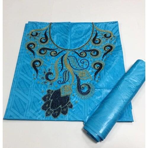 2021 New African Bazin Riche Brode Fabric High Quality French Embroidery Cotton Net Lace Fabrics For Dress 3+2Yards/Lot B481