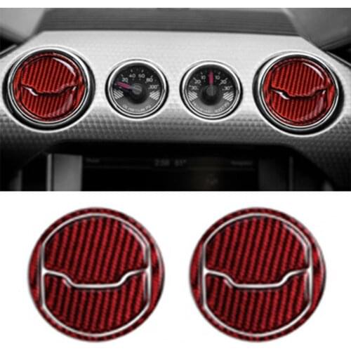 50% Hot Sales!!! 6 Pcs Trim Covers Stickers Anti-Collision Anti-fall Carbon Fiber Car Interior Trim Covers Stickers for Mustang