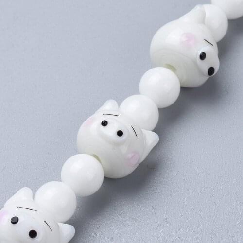 2 Strand Retro Handmade Porcelain Pig Mouse Rabbit Beads Strands for Fashion jewelry DIY making Accessories Decor