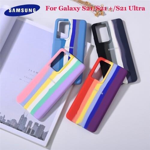 Rainbow Phone Case For Samsung Galaxy S21 S 21 Plus S21 Ultra Silicone Color Drew Cute Back Cover Quality Colorful Protect Shell