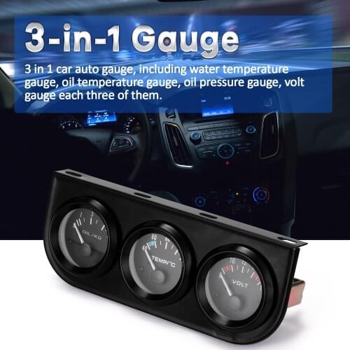 8V-16V 3-in-1 Steel Material Digital Voltmeter For Car Volt Meter Water Temp Gauge Oil Gauge Kit Universal Motorcycle Accessorie