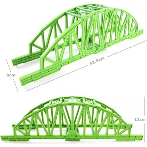 D508 suitable for electric rail the train toy dedicated track scene accessories (42.5 cm) Green bridge plastic tracks