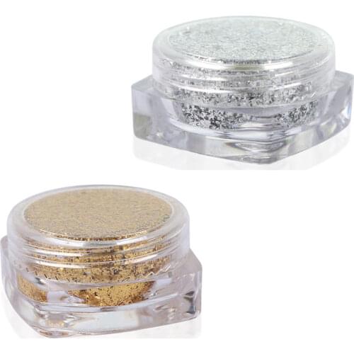 Holographic Metallic Mirror Effect Chrome Powder Gold Silver Sponge Stick Nail Art DIY Decoration Tool