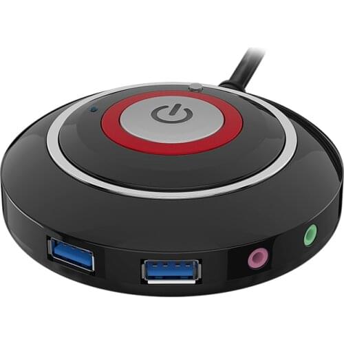 Computer Desktop Switch Button With Dual USB Audio Desktop Host External Start Button Paste Type Swich lengt 163mm