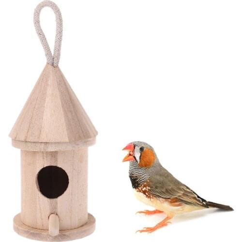 Creative Natural Wood Bird House Hanging Nest Box Outdoor Garden Home Bird Cage Birds Supplies