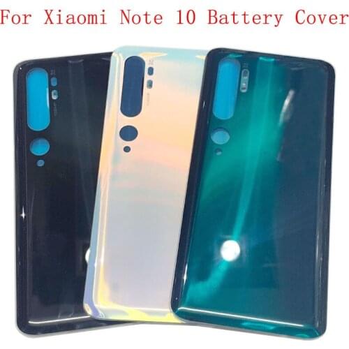 Battery Cover Back Glass Panel Rear Door Housing Case For Xiaomi Mi Note 10 Note 10 Pro Back Battery Cover with Camera Lens