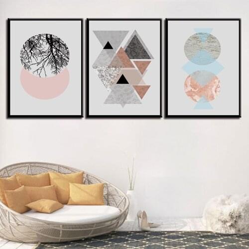 Nordic Style Wall Pictures Minimalist Art Vintage Abstract Geometric Poster Print Scandinavian Canvas Painting Living Room Decor