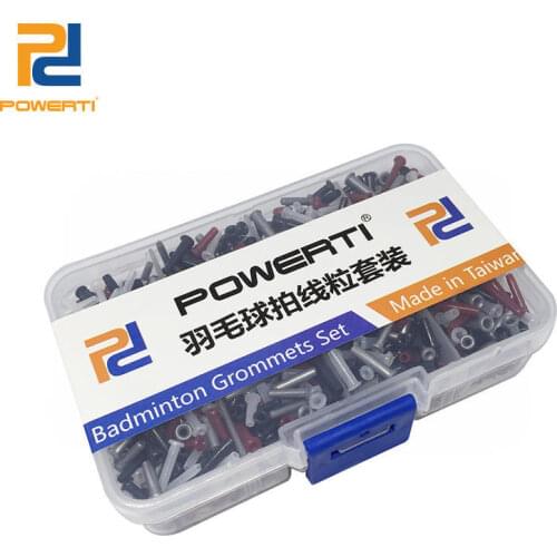 POWERTI Badminton Grommets Set Eyelets Badminton Bucket String Protect Tools Racket Accessory Single Hole and Double Hole