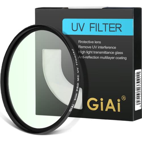 GiAi HD Clear Premium Camera Photo UV Filter Lens Blue Filter 43 46 49 52 58 62 67 72 77 82 86 mm For Canon Nikon Sony