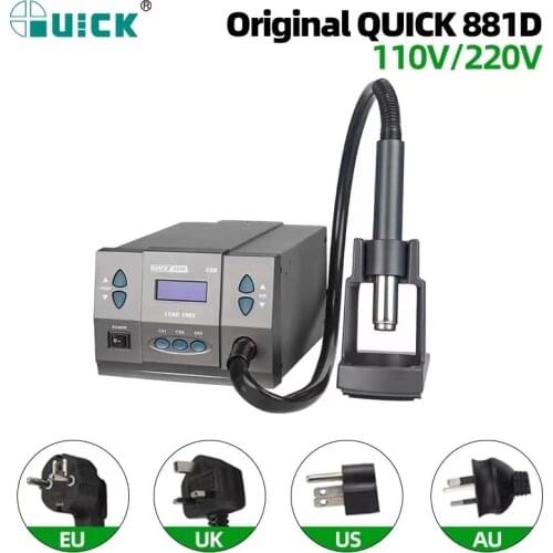 Quick 881D 110V/220V Rework Station 1300W BGA Welding Hot Air Super Power Rework Station And Nozzle