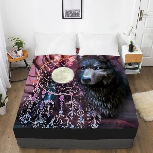 Luxury Elastic fitted sheet bed sheet With An Elastic Band Nordic Mattress Cover 150x200 Bed cover for home Dreamcatcher moon