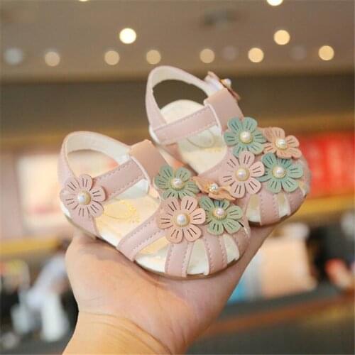 New Summer Baby sandals Baby girl fashion Flowers comfortable and breathable soft-soled toddler shoes Newborn baby moccasins
