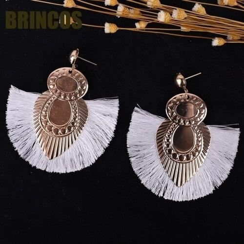 Tassel earrings for women boho fashion jewelry 2019 vintage korean indian gold bijoux aliexpress drop ethnic handmade white star