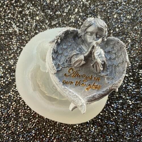 Angel Pattern Silicone Mold 3D Stereo Soap Mold With Heart Wings DIY Crystal Epoxy Mould Soap Making Tools Candle Resin Mold