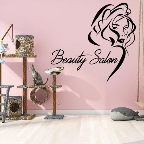 3D beauty salon House Decor Vinyl Waterproof Wall Art Decal For Beauty Shop Nursery Wall Decoration Murals Commercial Stickers