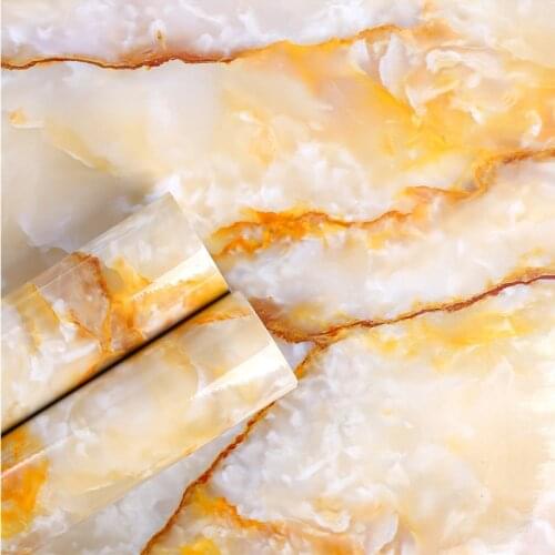 Waterproof PVC Self-adhesive Wallpaper Marble grain Kitchen oil stickers furniture renovation Drawer Wall Stickers 3M/5M/8M/10M