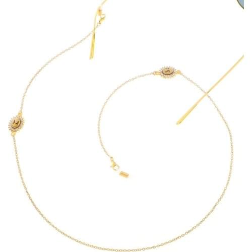 2019 fashion simple rhinestone woman head glasses chain handmade metal glasses chain anti-skid glasses chain