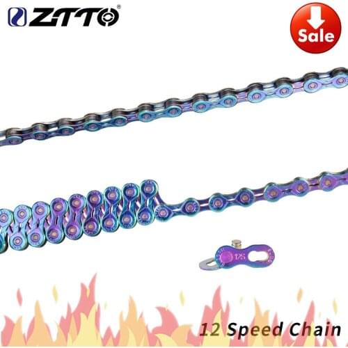 ZTTO 12 Speed SLR Chain 12s Colorful Road Bicycle ultralight Durable missing link Rainbow Chains for parts K7 MTB Mountain Bike