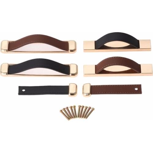 1pc Leather furniture Knobs With Screws 5cm-15cm door belt pull handle for cabinet drawer handbags luggage suitcase accessories