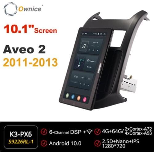10.1 Inch 1280*720 Ownice Android 10.0 forChevrolet Aveo 2 2011 2012 2013 Car Radio Auto Multimedia head Unit Auto Rotatable