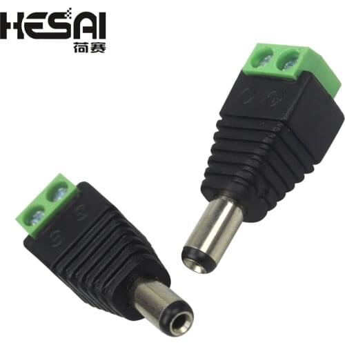 5.5 x 2.1mm DC Power Male Jack Connector Plug DC Male Adapter Plug Connector for CCTV Camera