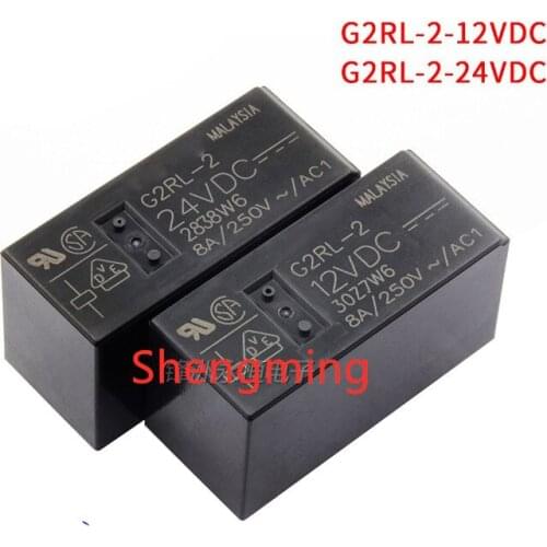 10pcs G2RL-2-12VDC G2RL-2-24VDC DC12V DC24V 8pin 8A 250VAC Original Relay