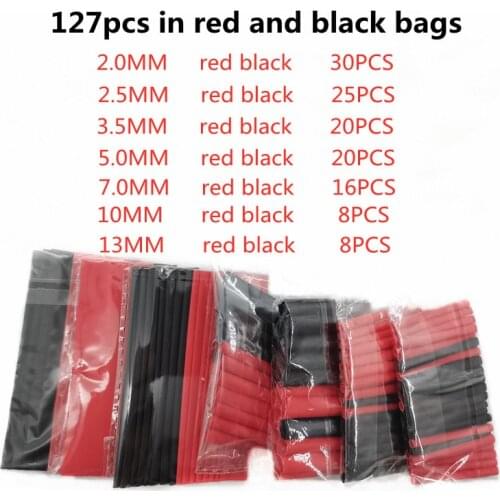 127 Pcs/set Heat Shrink Sleeving Tube Assortment Kit Electrical Insulation Cable Electrical Wire Wrap Cable Waterproof