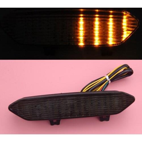 12V Plastic Motorcycle Smoke Lens Integrated Tail Turn Signal Light Fit For Yamaha YZF R1 2002 2003