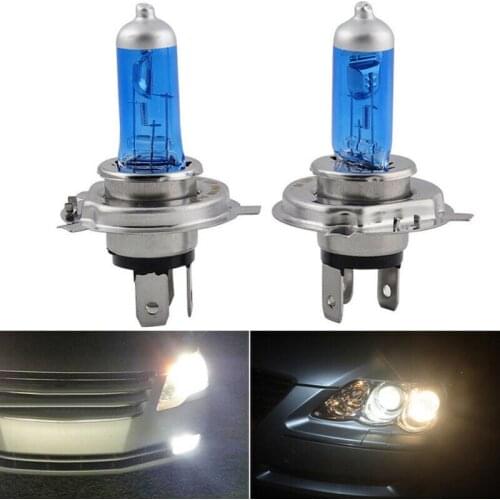 2pcs H4/HB2 9003 Xenon White 12V 55W 6000K Bright Light Halogen Headlight Bulb Super Bright White Light Car Accessories