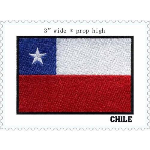 3" wide CHILE embroidery flag patch jacket back patches sewing supplies