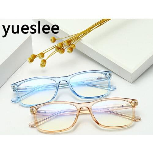 49625 Plastic Titanium Square Anti Blue Light Glasses Frame Men Women Optical Fashion Computer Eyeglasses