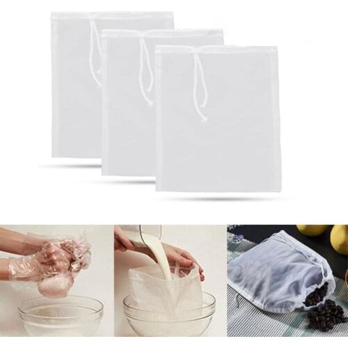 Food Grade Nylon Filter Bag Net 5/10pcs Tea Beer Milk Coffee Oil Filtration Strainer Mesh Kitchen Filter Fabric Bags